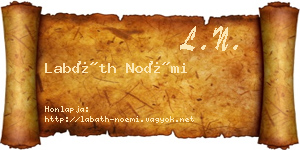 Labáth Noémi névjegykártya